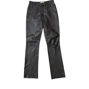 REM GARSON Pants Brown Vintage 80s 90s Brown Leather Trouser Pleated Size 10